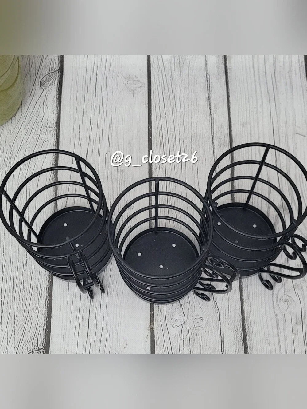 Black Spiral Metal Utensil Holders - Stylish Cutlery Organizer